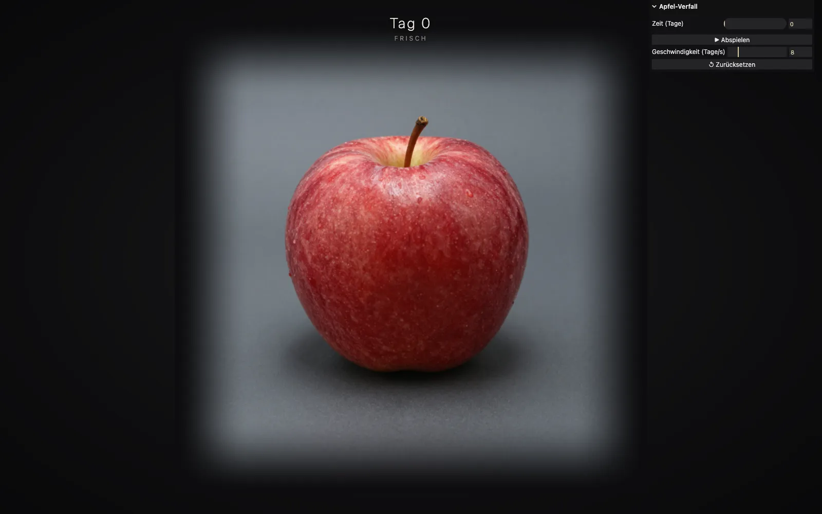 Screenshot: Apfel-Verfall