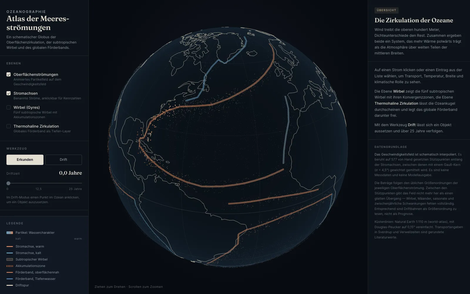 Screenshot: Atlas der Meeresströmungen