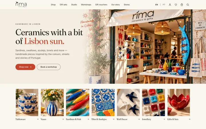 Screenshot: Rima Webstore