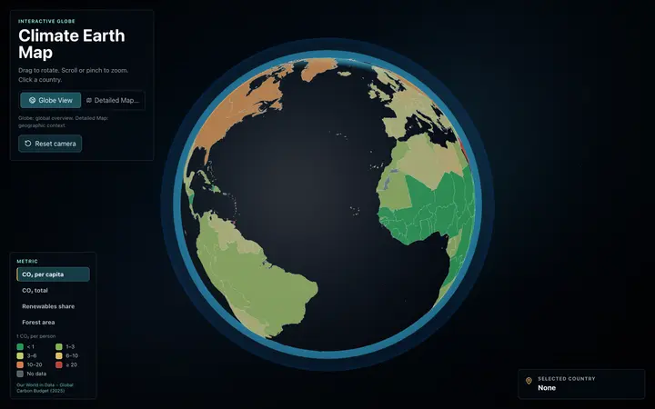 Screenshot: Climate Earth Map