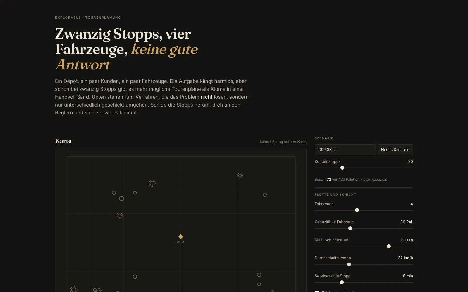 Screenshot: Tourenplanung